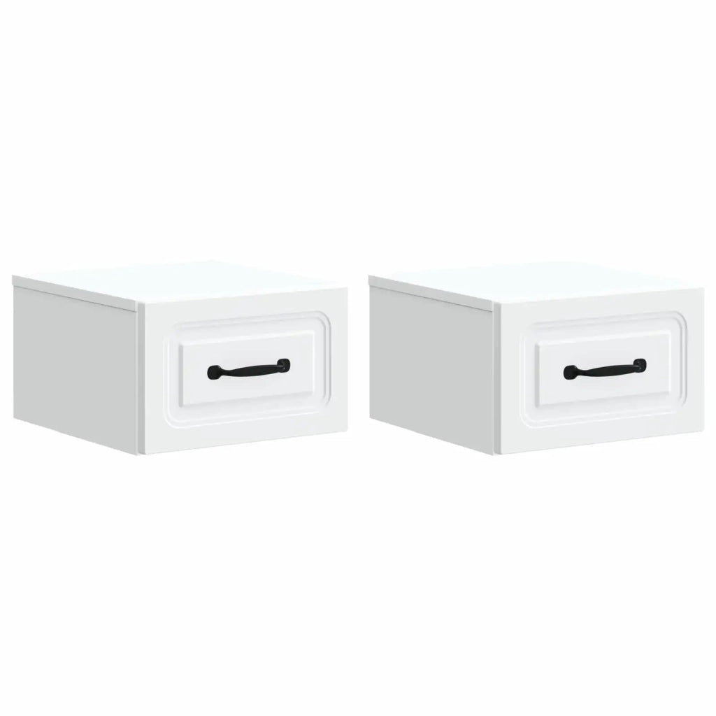 Mobiletto da notte a muro 2 pcs Bianco 34,5 x 33 x 20 cm