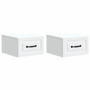 Mobiletto da notte a muro 2 pcs Bianco 34,5 x 33 x 20 cm