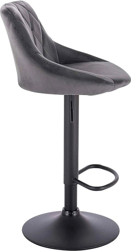 Barstoli con schienale regolabile - Alta 60 - 82cm - Foderato in velluto - Ergonomico - Stabile - Set di 1 - Cucina e bar
