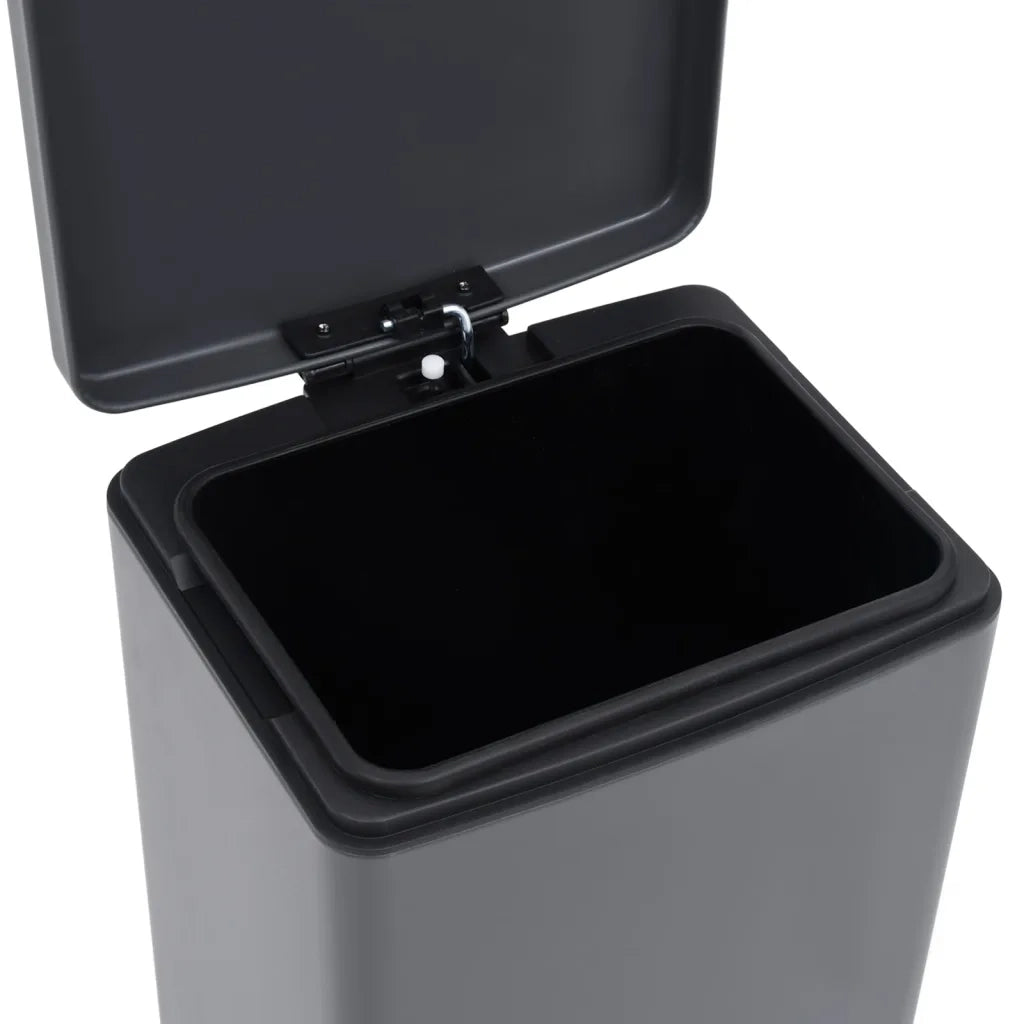 Pattumiera a Pedale Anti-Impronte 30 L Grigia in Acciaio Inox cod mxl 49402