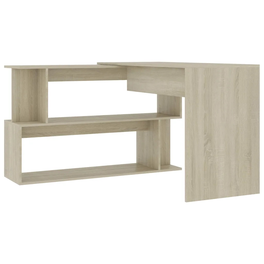 Scrivania | Tavolo da Ufficio Angolo Rovere Sonoma 200x50x76 cm Legno Multistrato