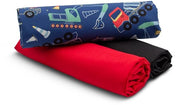 Set di tessuti in cotone a 1,5m design + 2x tessuti a colori uniformi in cotone 100% (kit di lavorazione 86)
