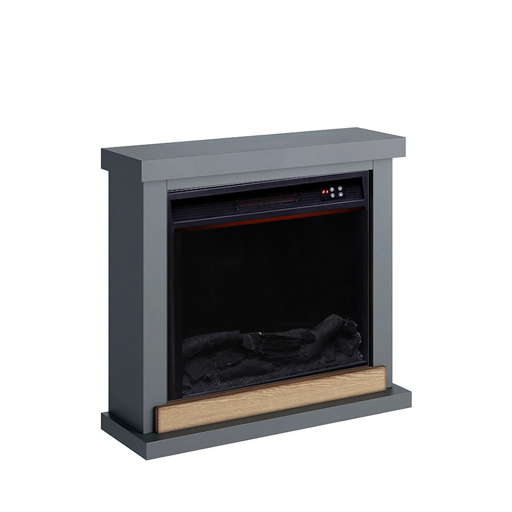 Camino Elettrico da Pavimento 75x67,8x24,5 cm Effetto Fiamma 1500W Sined Sorano Grigio Scuro