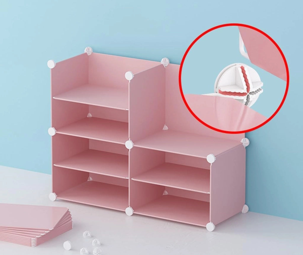 scarpiera Scarpiera assemblata, Scarpiera in plastica, Scarpiera con Ante Facile Montaggio per riporre Scarpe, Scaffale per Armadio Organizer per Scarpe, unità di stoccaggio modulare, Rosa