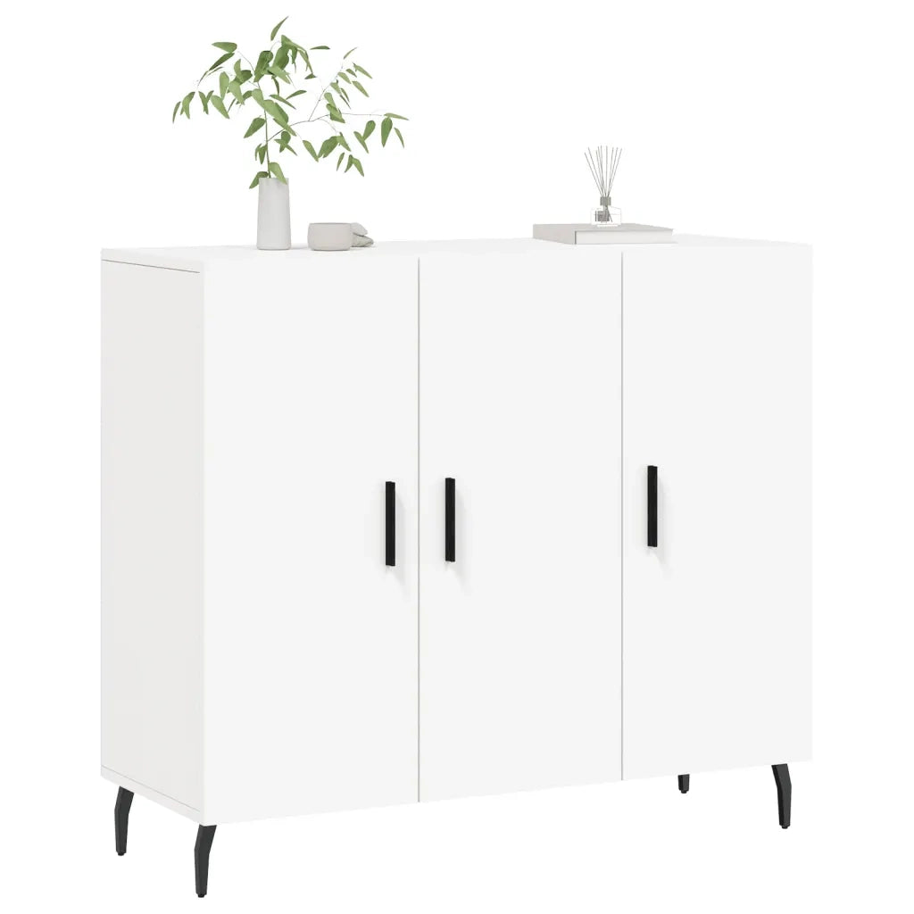 Credenza | Madia | Buffet da pranzo | Armadio da pranzo Bianca 90x34x80 cm in Legno Multistrato