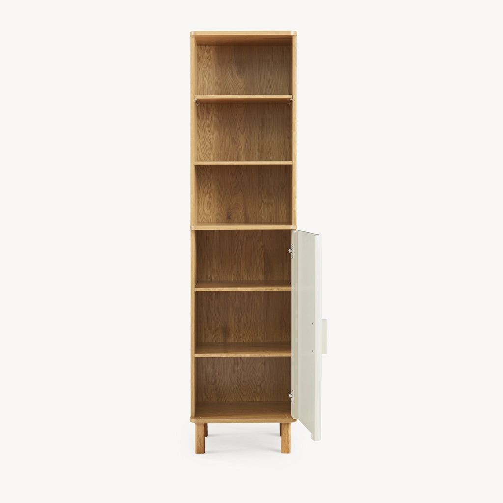 Set da 3 Pezzi per Bagno Ferrersp con Mobile da Terra Pensile da Parete e Mobile a Colonna - Effetto Rovere/Avena Oatmeal [en.casa]