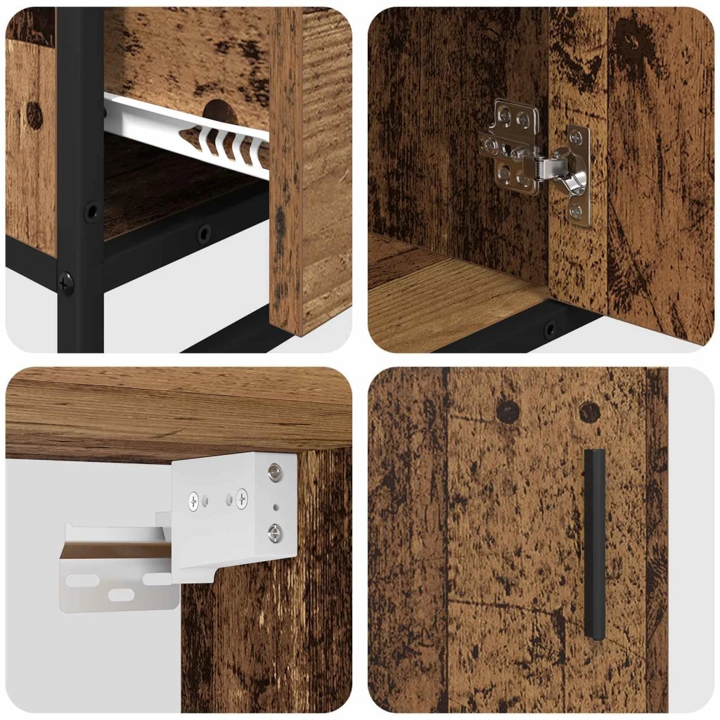 Set di mobili per il bagno con cassetto 3 pcs Legno vecchio