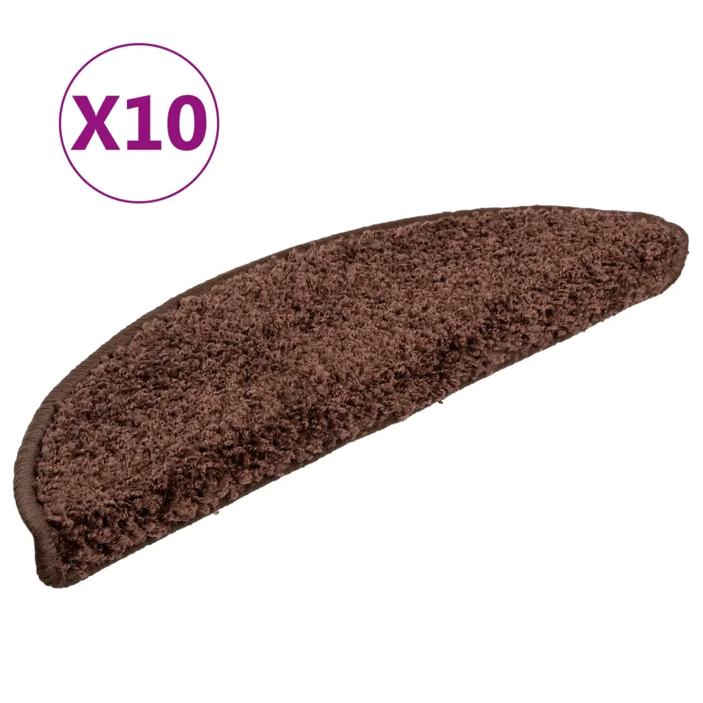 Tappetini per Scale 10 pz 56x20 cm Marrone cod mxl 75282