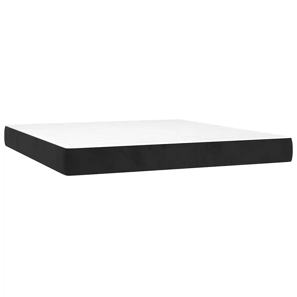 Materasso a Molle Insacchettate-Materasso per letto Nero 160x210x20 cm in Velluto