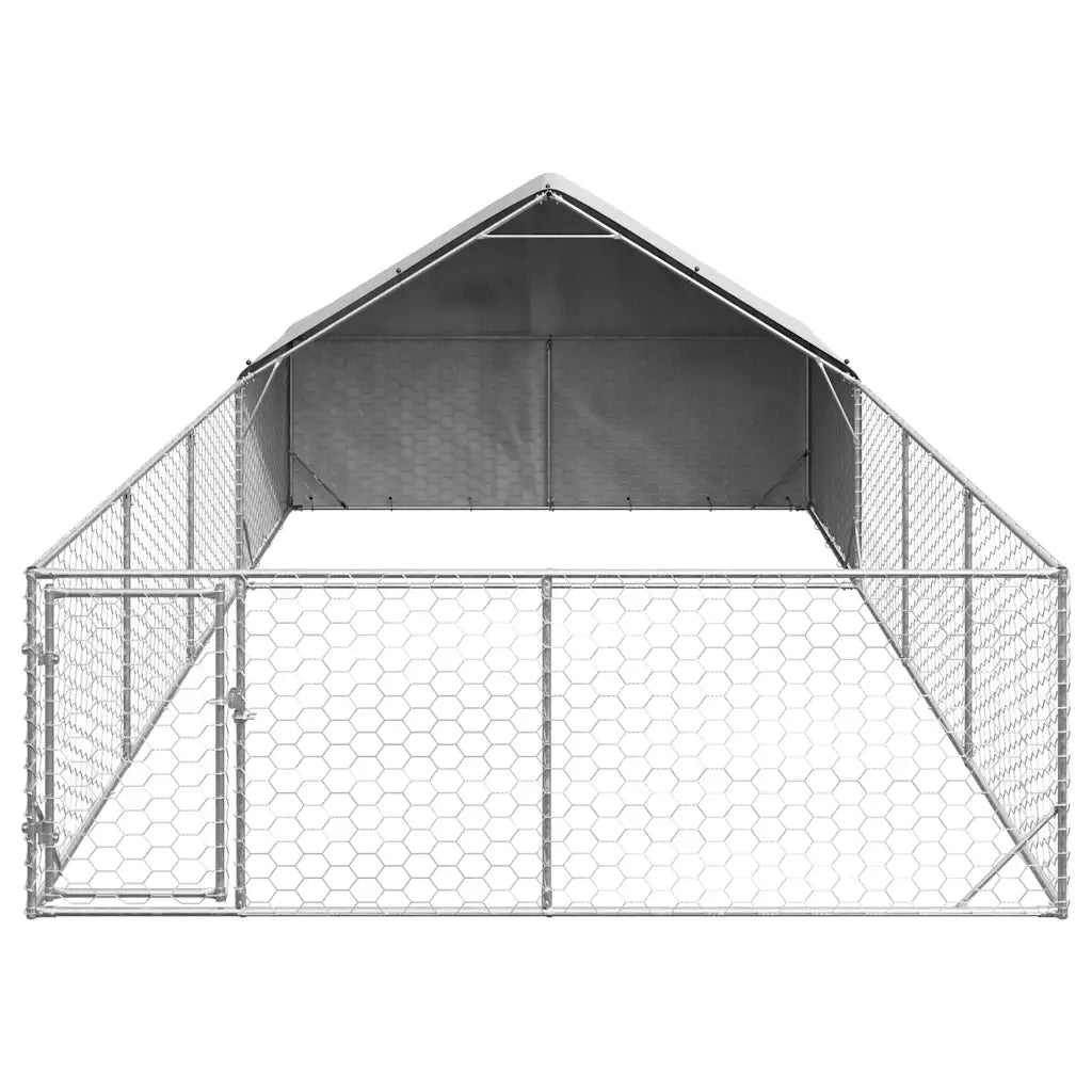 Cuccia per Cani da Esterno con Recinto 7x3x1,9m Acciaio Zincato 3329244