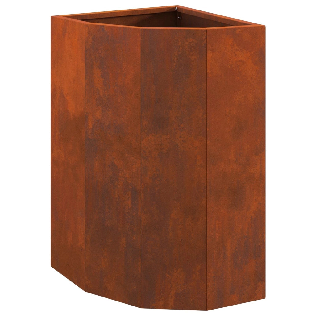 Vaso d'angolo Ruggine 30 x 30 x 50 cm acciaio corten 883681