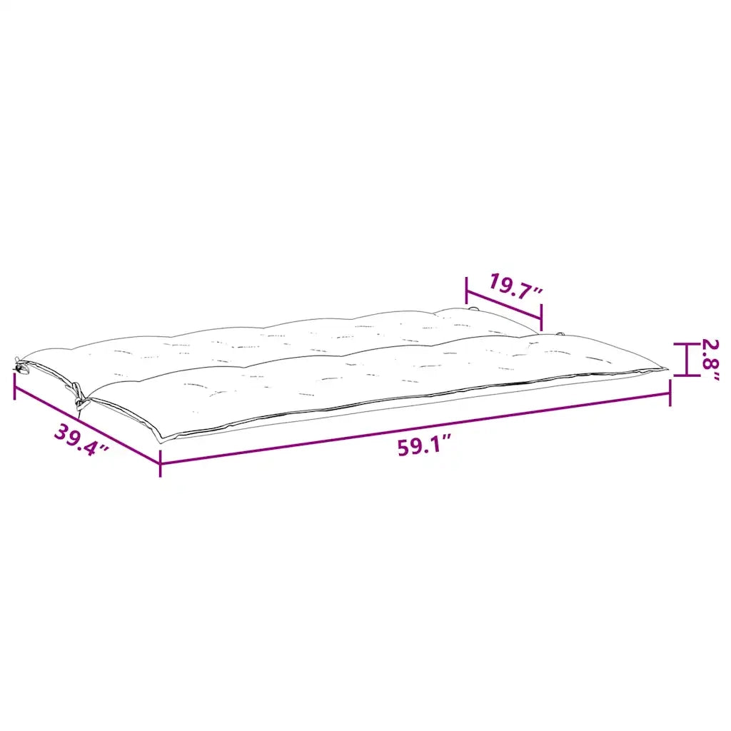 Cuscino per Panca Nero 150x(50+50)x7cm in Tessuto Oxford 315023