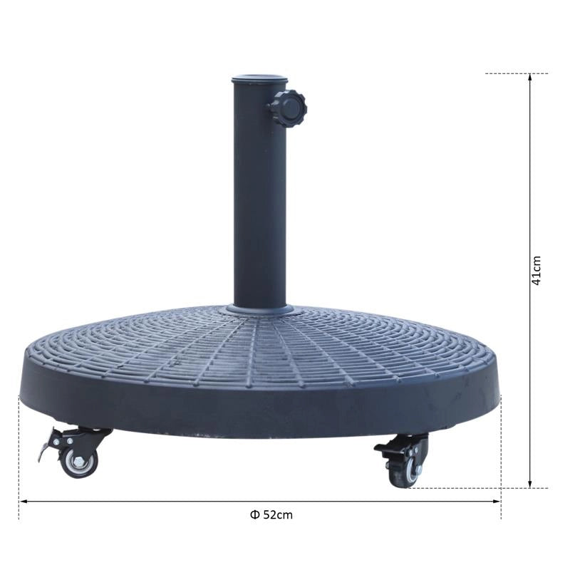BASE PER OMBRELLONE DA 38MM E 48MM IN RESINA E ACCIAIO 52 X 41 CM NERO