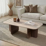 Nomeva, Tavolino da Salotto Forma Rettangolare, 120x60x41h cm Marrone Noce