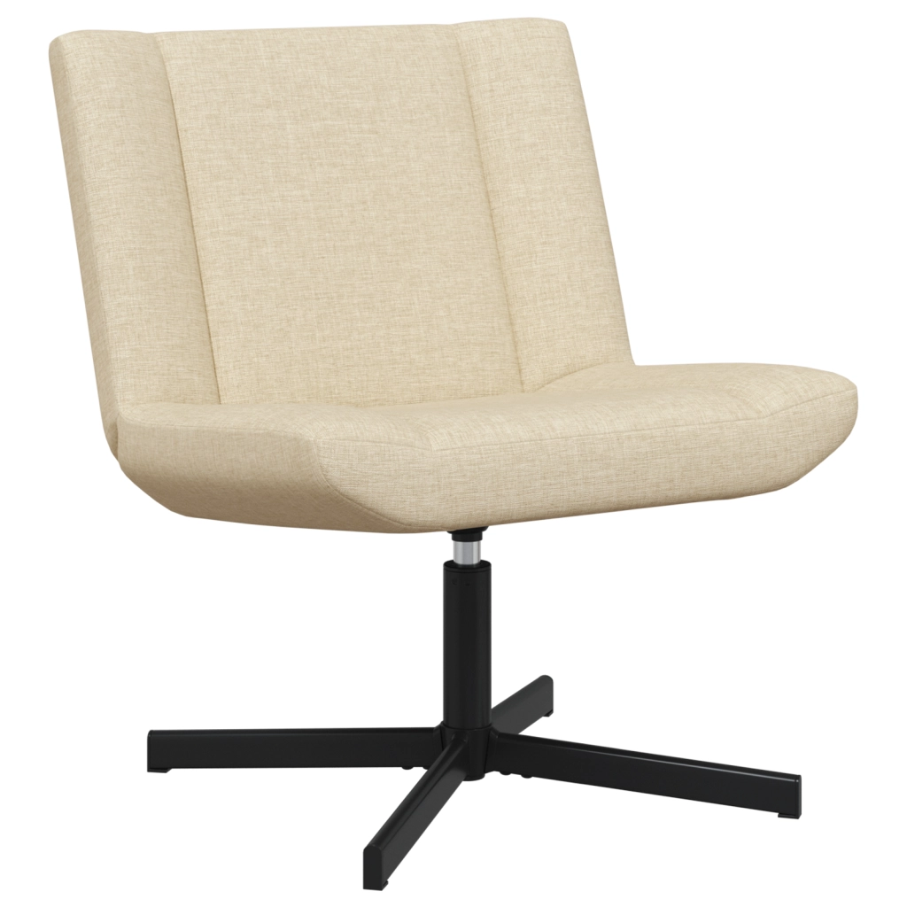 Sedia d'Accent Panna Tappezzeria in Poliestere, Base in Metallo