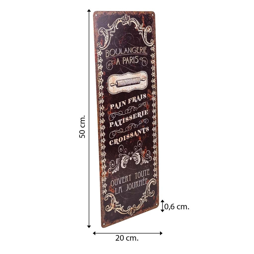 Targa in metallo marrone 20x50x0,6h