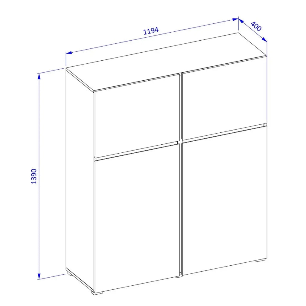 Set di mobili da soggiorno HAVANA – Credenza alta, mobile TV, credenza bassa – Design moderno beige e nero