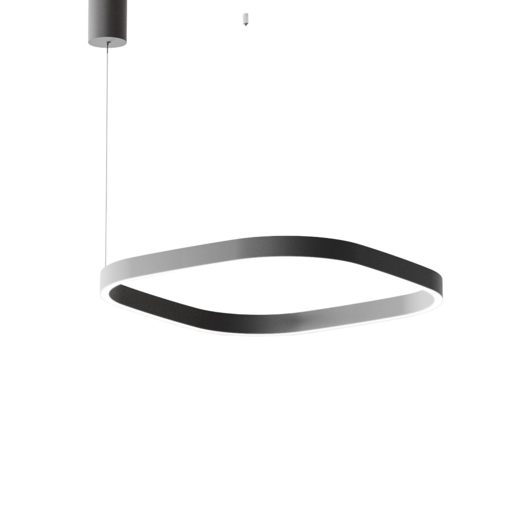 Lampada a Sospensione Criseide S/1P Q - Led 60W 3000K 3100lm in Alluminio Nero - Biemissione Dimmerabile Taglio di Fase - Gealuce