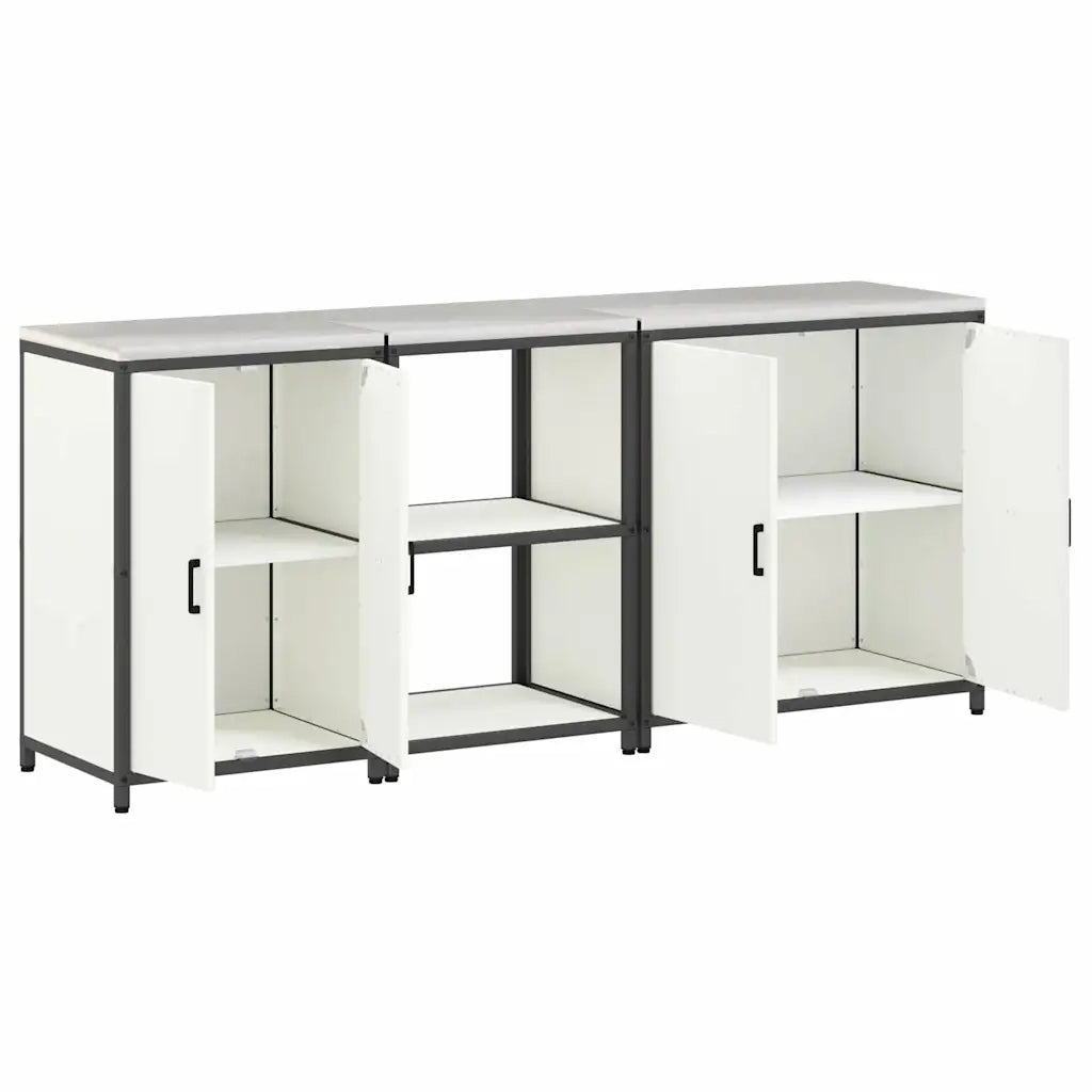 vidaXL Set di Stoccaggio per Cucina 3 pcs Bianco 210 x 50 x 92 cm