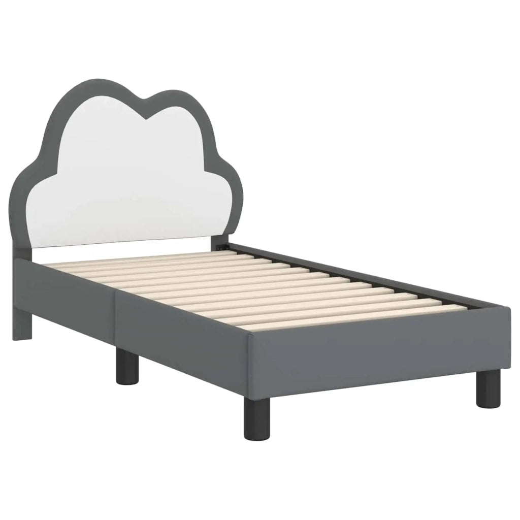 Struttura letto per bambini con testata Grigio Chiaro PU