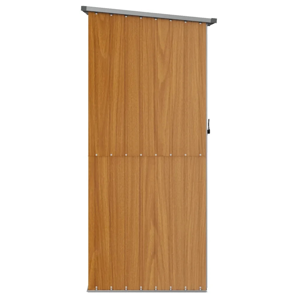 Casetta da giardino marrone 118,5x97x209,5 cm in acciaio zincato 150902