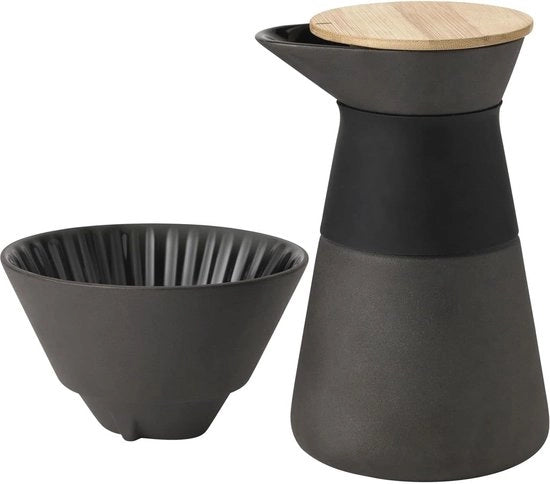 Filtro per caffè in ceramica nera 14x14x23,5 cm - Design per infusione lenta