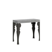 Consolle allungabile 90x40/300 cm Paxor Premium Cemento telaio Antracite