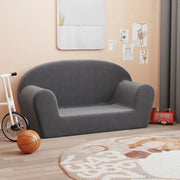 Divano per Bambini a 2 Posti Antracite in Morbido Peluchecod mxl 134384