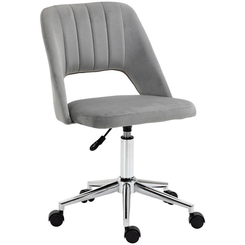 SEDIA DA UFFICIO IMBOTTITA ERGONOMICA GIREVOLE 49 X54 X 79-91 CM COLORE GRIGIO