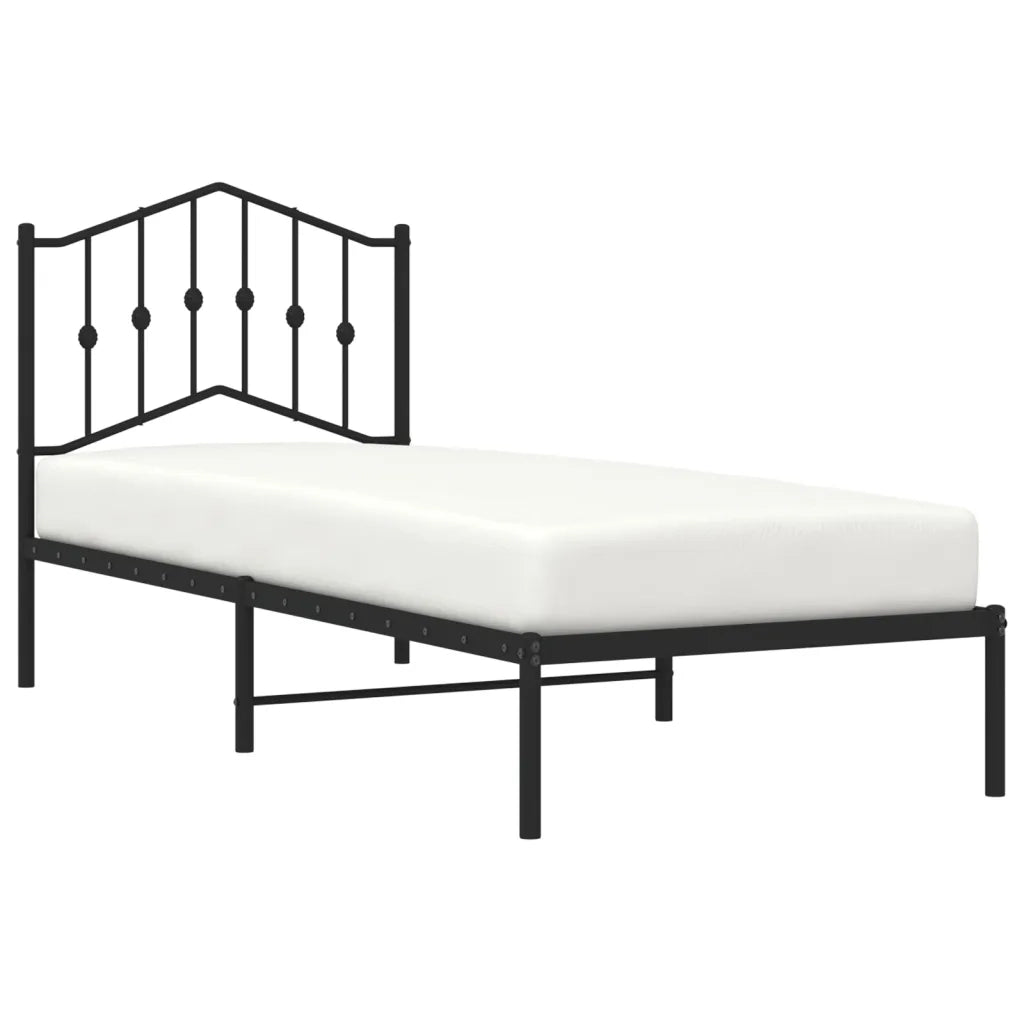 Giroletto con Testiera in Metallo Nero 80x200 cm 373780