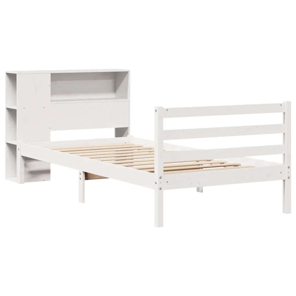 Letto con Libreria senza Materasso 75x190 cm in Legno Pino 3321872