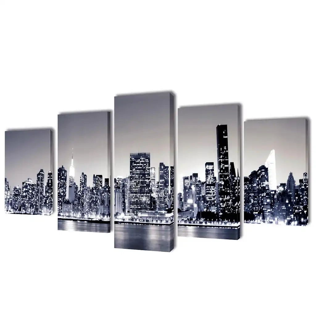 Set Stampa su Tela da Muro New York Monocromatico 200x100 cm 241549