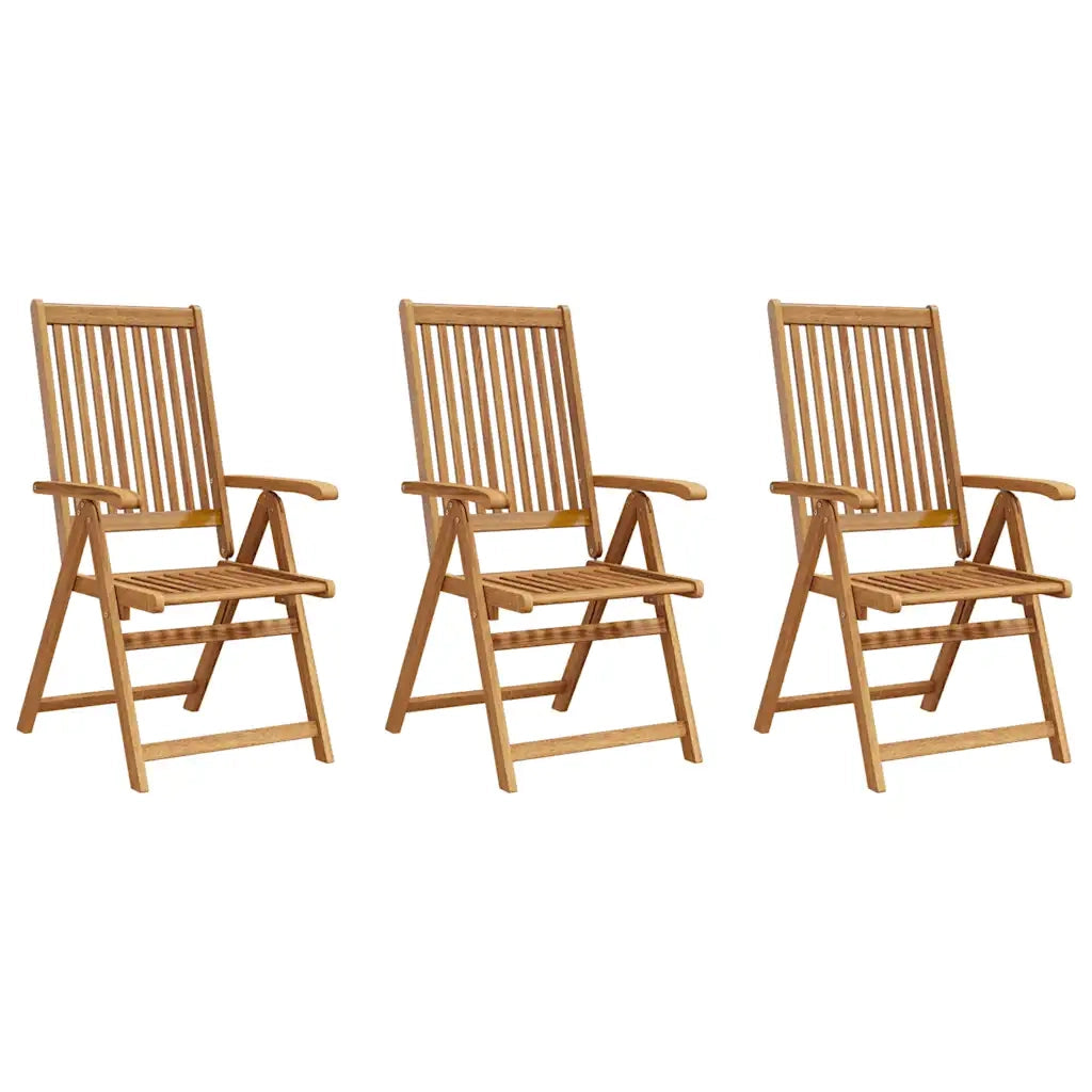 Sedie da Giardino Pieghevoli 3 pz in Legno Massello d'Acacia 310293