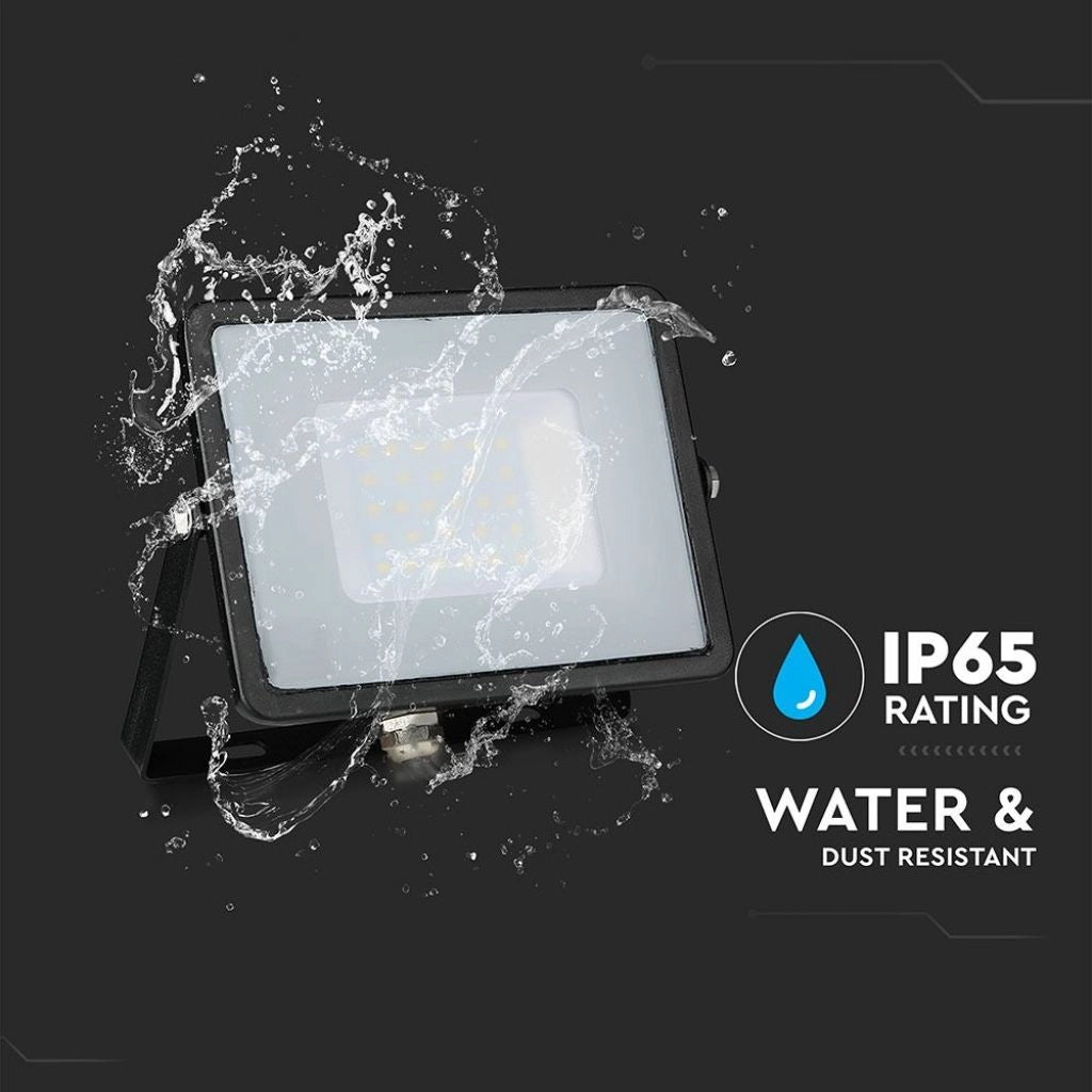 V-TAC PRO Faro LED 30W Chip Samsung 6400K IP65 Nero VT-30-B SKU 402
