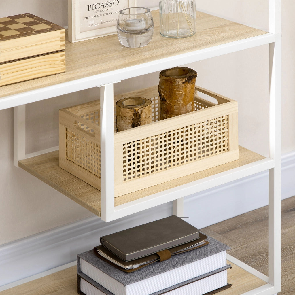 Libreria con Ripiani in Melamina e Struttura Metallo ¨C ZephMum ¨C 83x34x180 cm Robe e Bianco