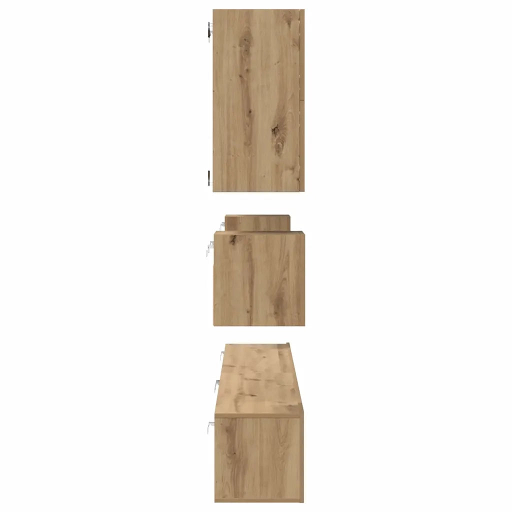 Set mobile TV 8 pcs Rovere artigianale Legno multistrato 3393323