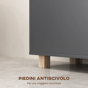 Mobile Bagno con Armadietto e Vani Aperti 80x35x70 cm Grigio