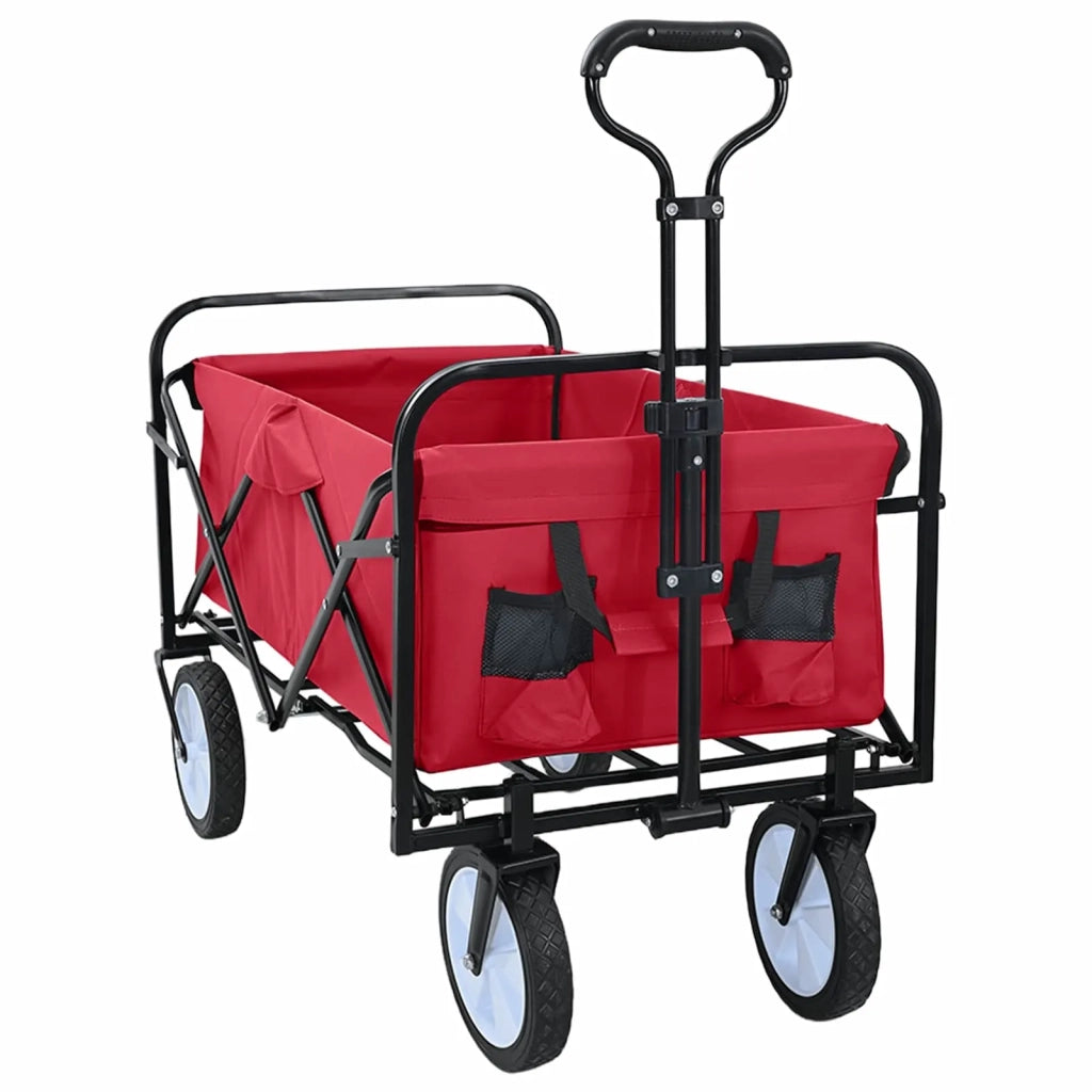 Carrello a Mano Pieghevole Rosso 94 x 53 x 99 cm Tessuto Oxford 42020661