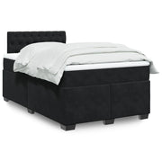 vidaXL Giroletto a Molle con Materasso Nero 120x200 cm in Velluto