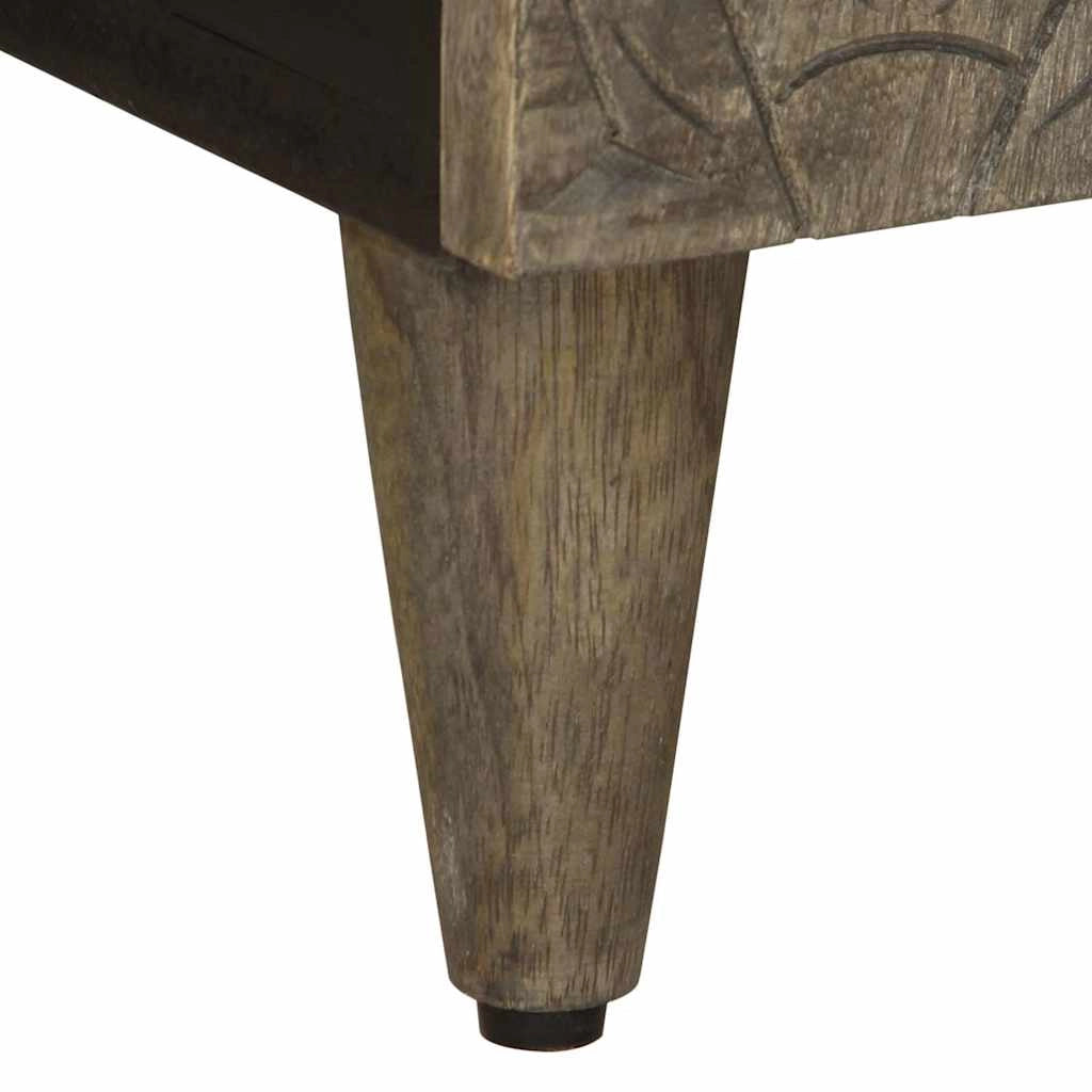 Pratico mobile porta TV con ampio spazio di archiviazione 105 x 33,5 x 46 cm in legno di mango grigio chiaro 02_0057747