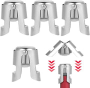 Stopperi per bottiglie di vino - Stopperi per flaconi di vino - Stopperi per bottiglie di champagne, acciaio inossidabile, imbottitura in silicone, ermetici e impermeabili, adatti per zuppe, schiume, ecc.