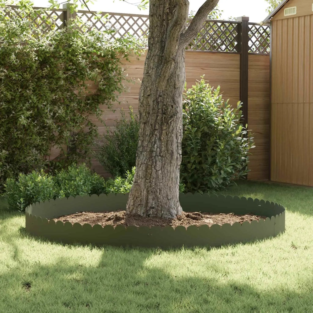 Bordura per Prato 10 pcs 103 x 25 cm Acciaio Verde Oliva 8008702