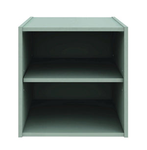 Cubo Composite con Mensola 35x35x35 cm in Compensato  Verde Salvia