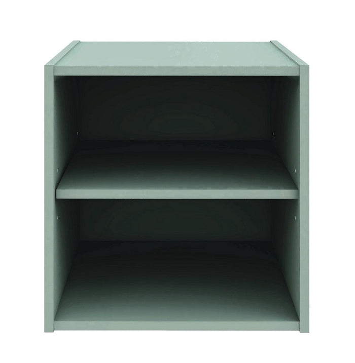Cubo Composite con Mensola 35x35x35 cm in Compensato  Verde Salvia