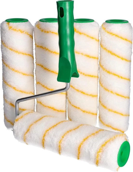 Set di 6 pennelli professionali - Poliacrilico standard - Pennello largo 25 cm - Manico telescopico 8 mm/25 cm