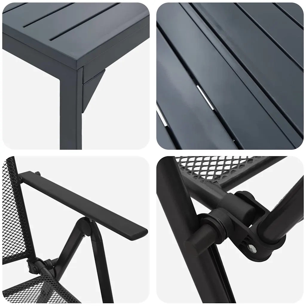 Set da Pranzo per Giardino 9 pcs Antracite 3378815
