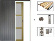 Porta Scorrevole Ayous 3 Ante Grigio RAL 7035 H204 x L73 + Sistema Pocket e kit finiture inclusi senza maniglia