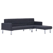 Divano letto | Sof¨¤ letto | Letto singolo a L grigio scuro in poliestere
