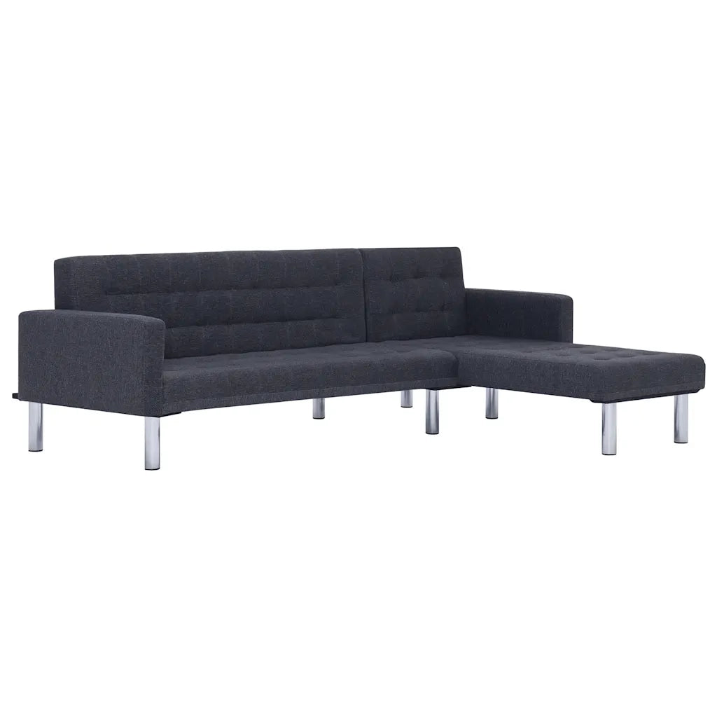 Divano letto | Sof¨¤ letto | Letto singolo a L grigio scuro in poliestere