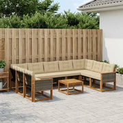 Set di divani da esterno con cuscino 10 pcs Naturale e Beige 3382221